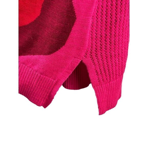 Soft Surroundings Biosphere Flower Knitted Sweater Tee Medium Petite Pink NWOT - Picture 4 of 7